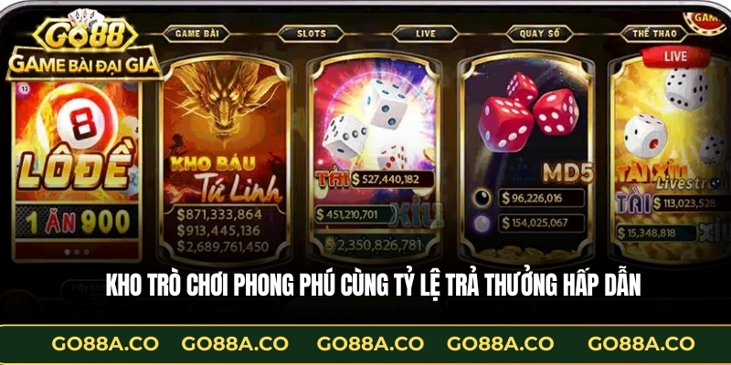 Kho trò chơi phong phú cùng tỷ lệ trả thưởng hấp dẫn