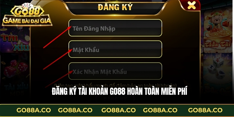 Đăng ký tài khoản GO88 hoàn toàn miễn phí