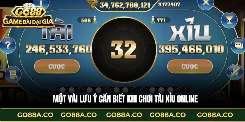 Một vài lưu ý cần biết khi chơi tài xỉu online
